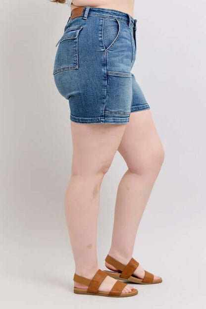 Judy Blue High Rise Denim Shorts, Jean Shorts- In Style Chics Boutique Online Clothing Women's Juniors Plus Size 