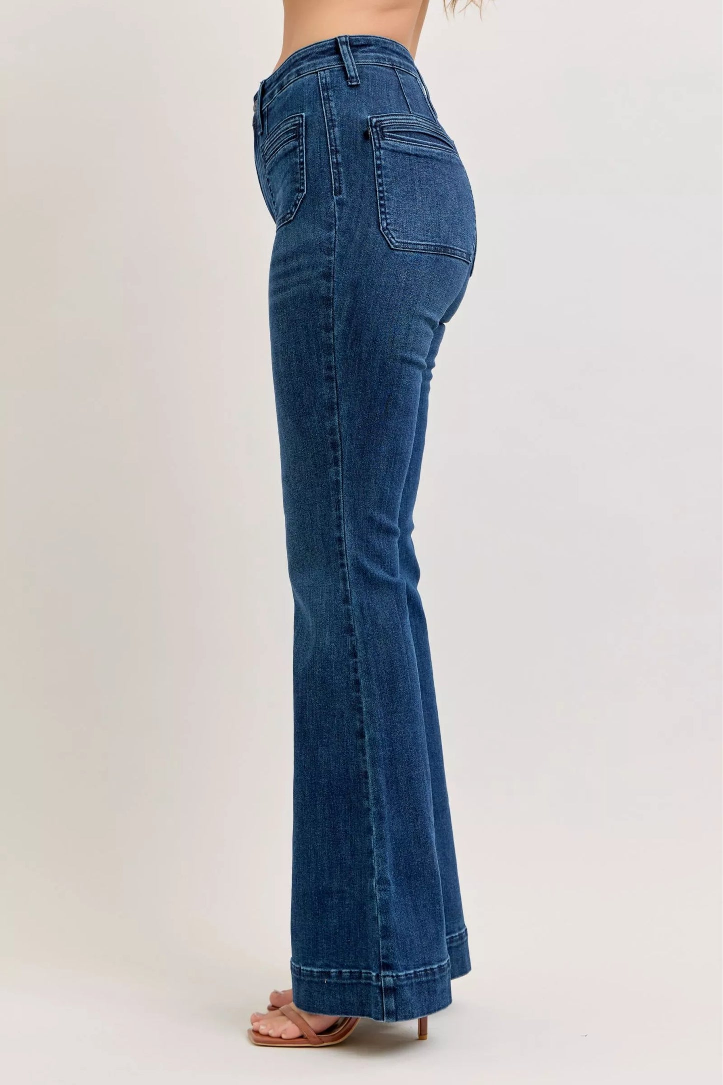 Women's Judy Blue High-Waisted Flare Jeans with Front Pockets