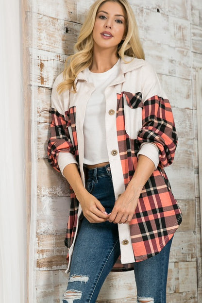 Oversized Mixed Media Knit Shacket Made in USA - In Style Chics Boutique LLC