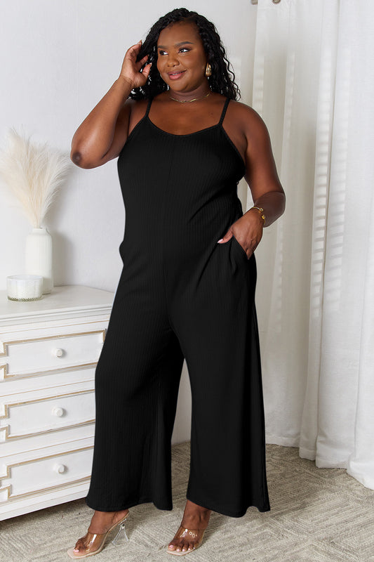 Spaghetti Strap V-Neck Jumpsuit - In Style Chics Boutique