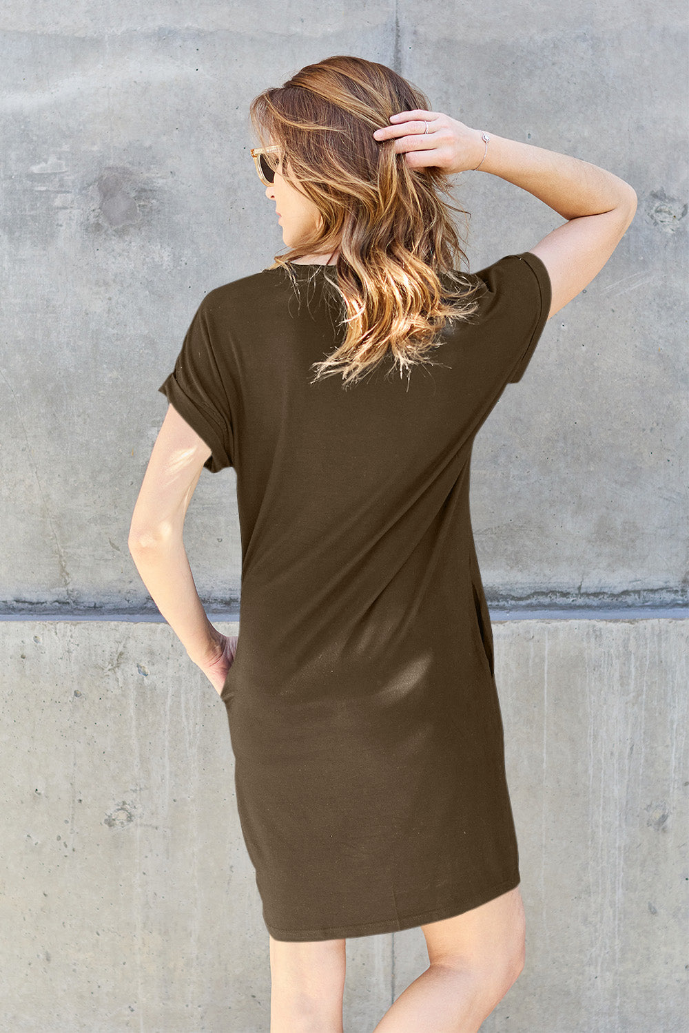 Basic Bae Round Neck Short Sleeve Dress with Pockets - More Colors! - In Style Chics Boutique LLC