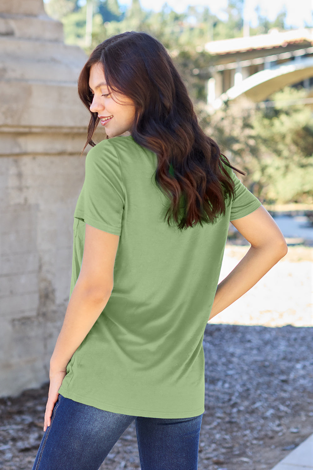 Bamboo Full Size  V-Neck Short Sleeve T-Shirt - Eco Friendly - Sensitive Skin - In Style Chics Boutique Women's Juniors Plus Size Apparel Online 