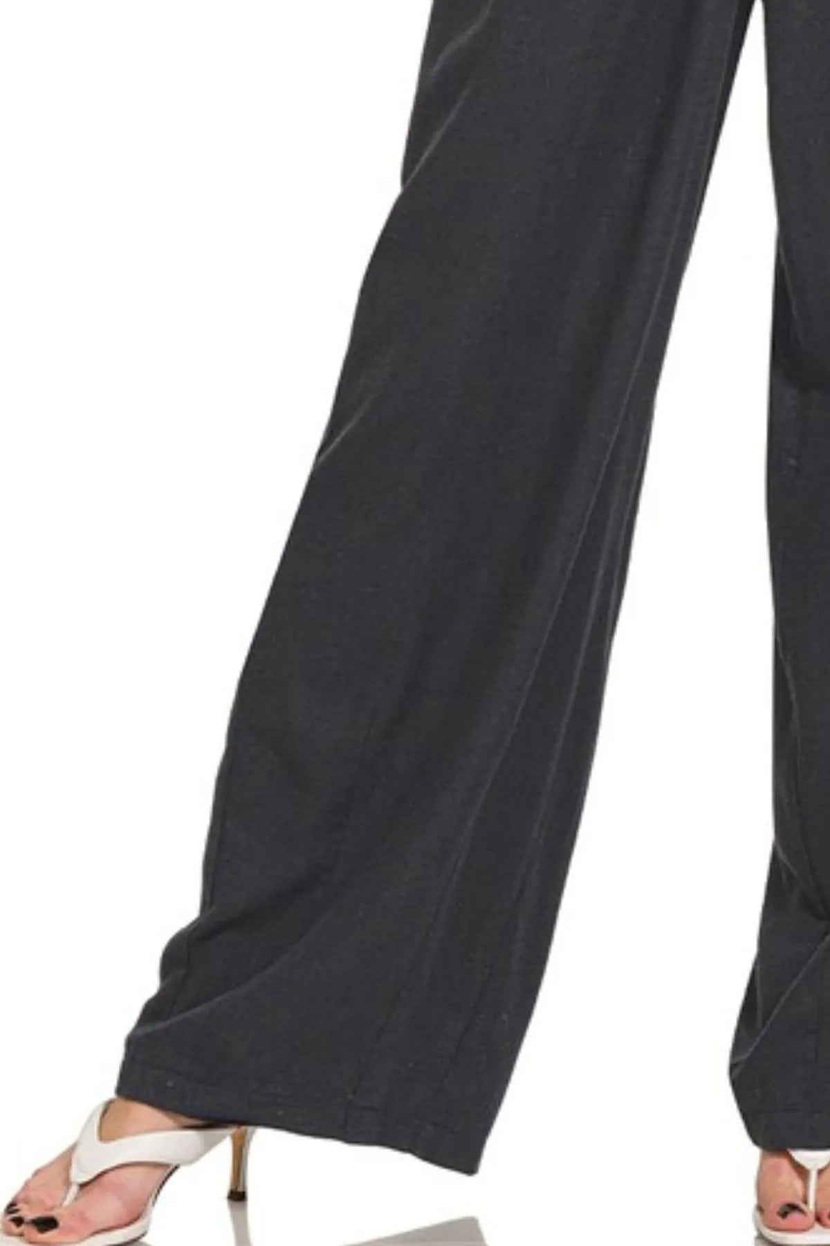 Linen Drawstring Black Pants for Women- In Style Chics Boutique 