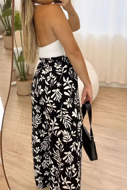 Full Size Printed High Waist Wide Leg Pants - In Style Chics Boutique LLC