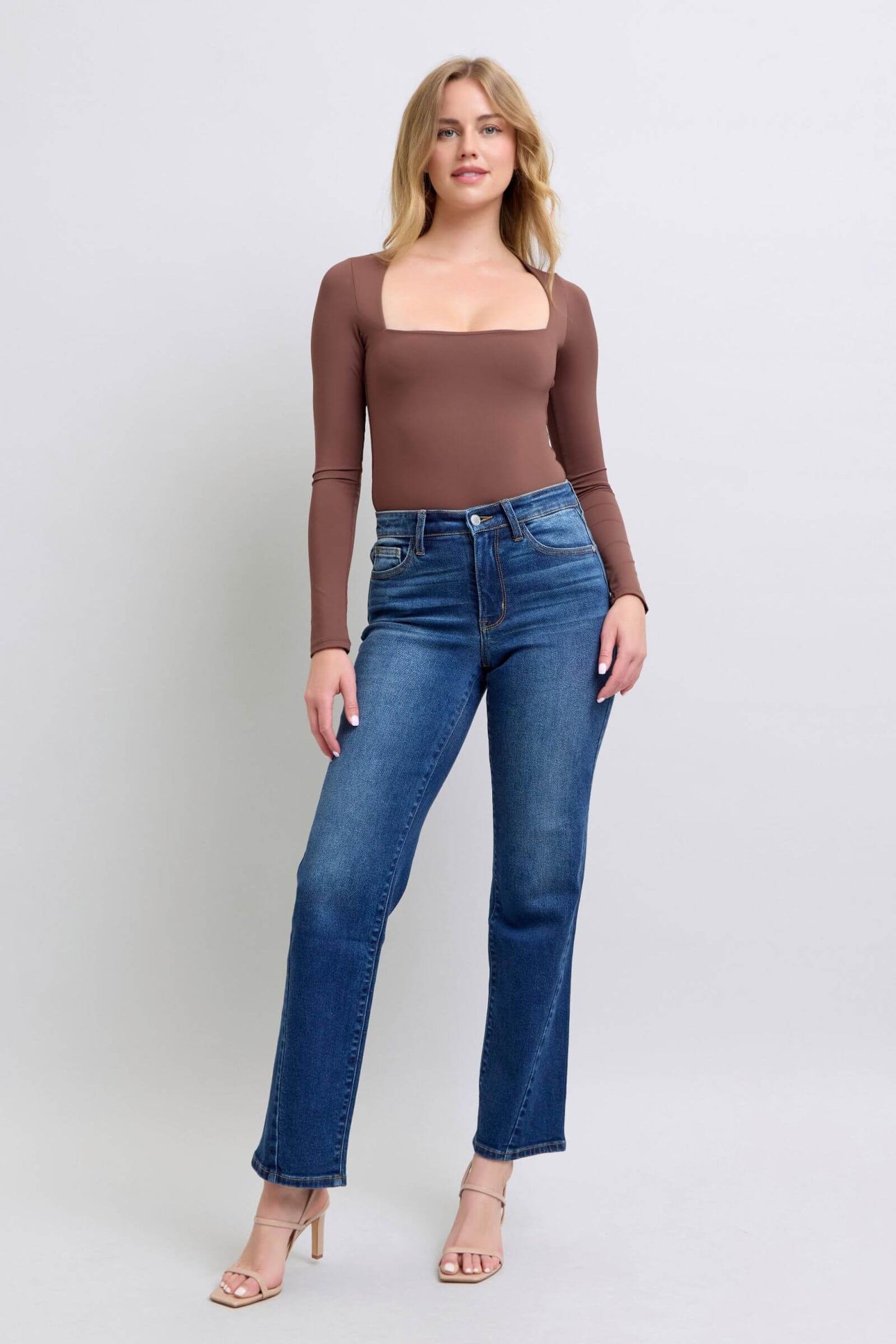 Judy Blue Full Size Side Seam Detail Straight Jeans with Pockets - In Style Chics Boutique LLC