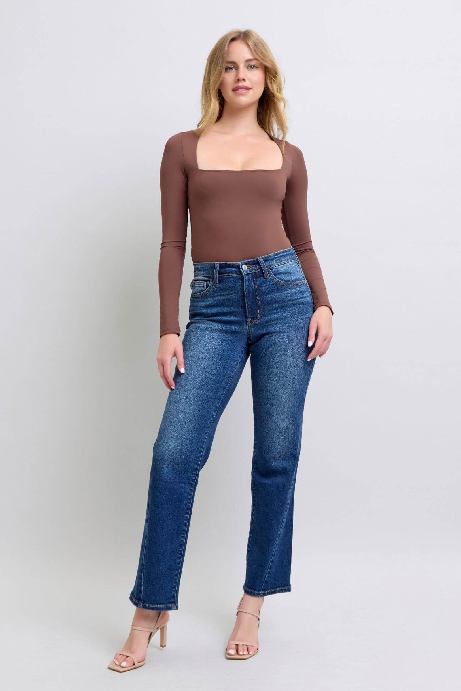 Judy Blue Full Size Side Seam Detail Straight Jeans with Pockets - In Style Chics Boutique LLC