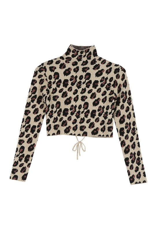 Mock neck lace-up open back top - In Style Chics Boutique LLC