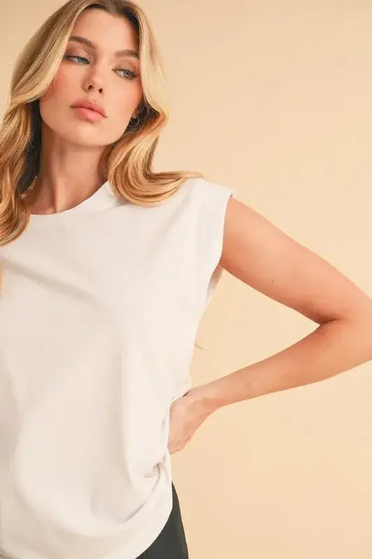 Solid Color Round Neck Cap Sleeve Top - In Style Chics Boutique Women's Juniors Apparel Online 