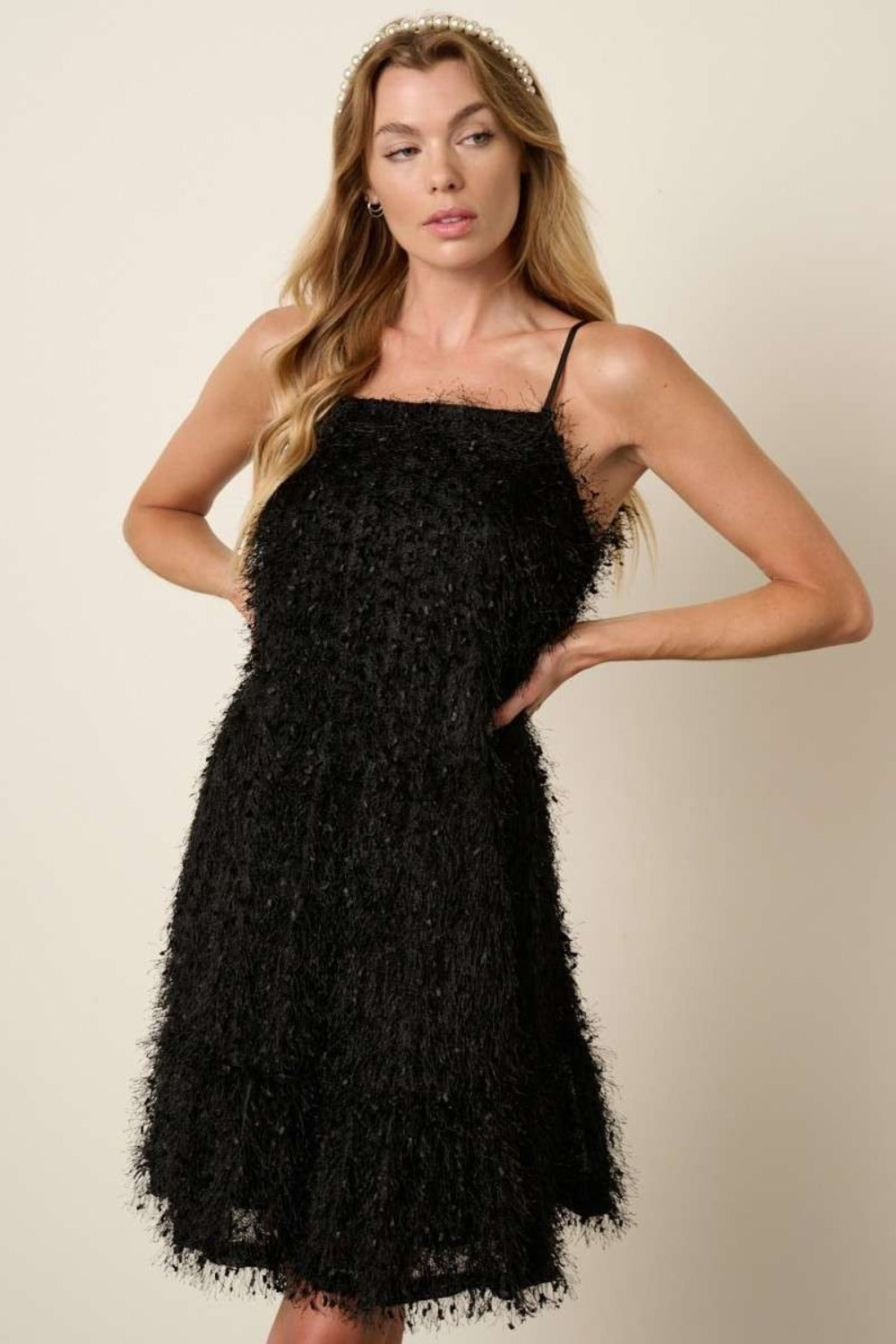 Mittoshop Feather Ruffle Hem Mini Cami Dress - In Style Chics Boutique LLC