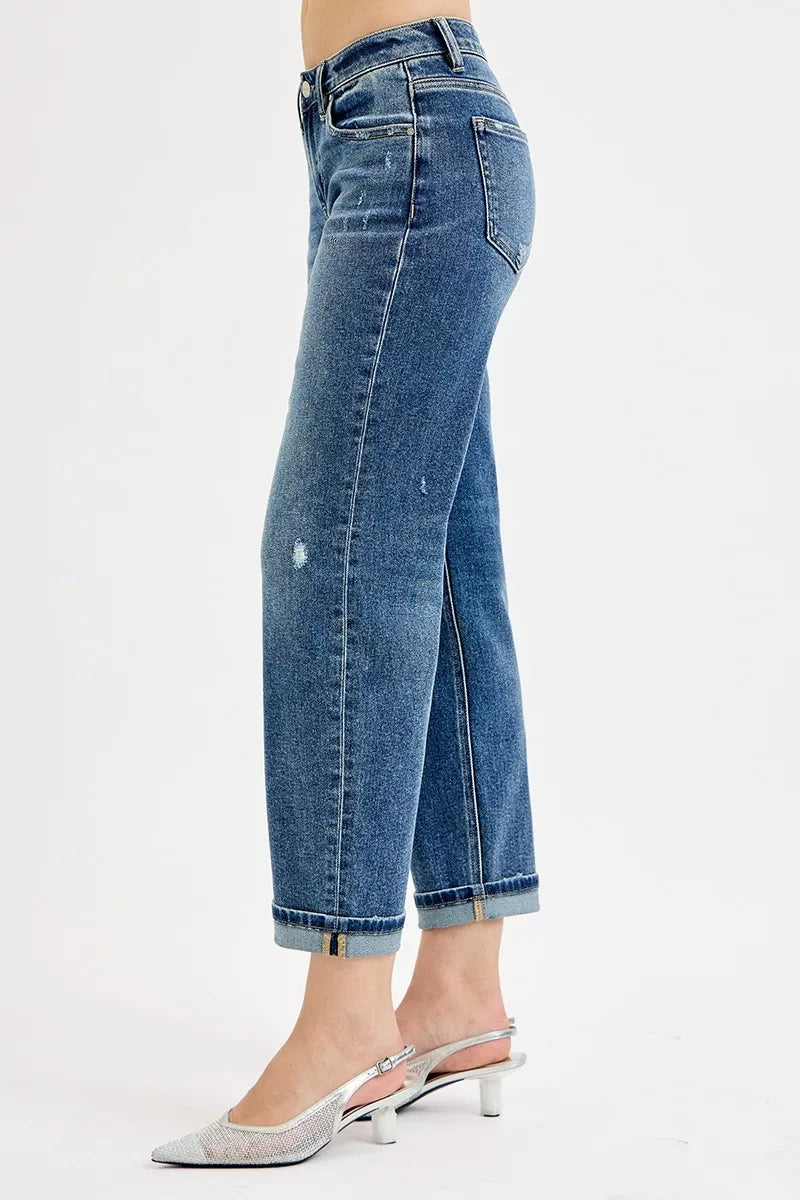 RISEN Crop Boyfriend Jeans, Low Rise - In Style Chics Boutique 