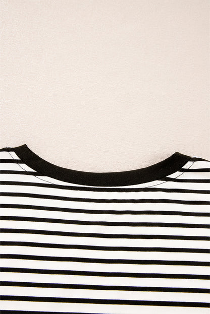 Black Stripe Chest Pocket Patch Round Neck Sleeveless Tee - Cute Clothes for Spring Summer - In Style Chics Boutique Women's Juniors Apparel Online 