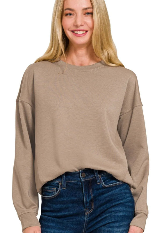 Scuba Round-neck Sweatshirt at In Style Chics Boutique Fall 2025 Women's Fashion 