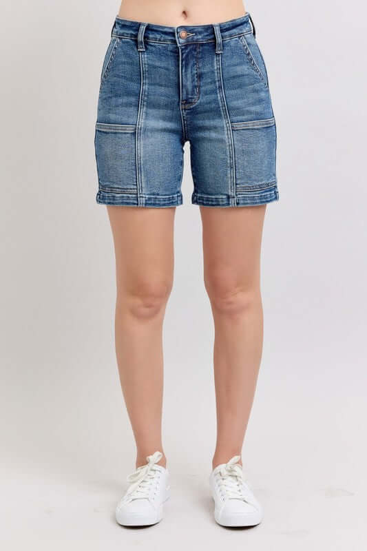 Judy Blue High Rise Denim Shorts, Jean Shorts- In Style Chics Boutique Online Clothing Women's Juniors Plus Size 