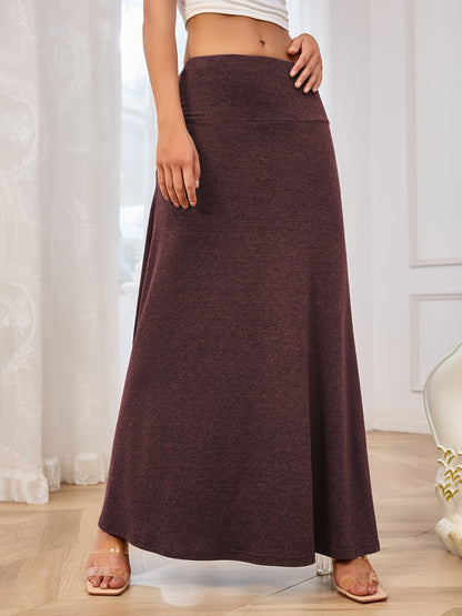 Solid Elastic Waist Maxi Skirt - In Style Chics Boutique LLC
