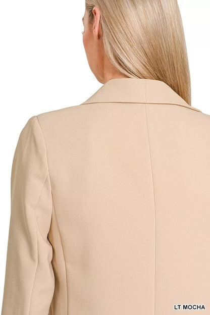 Woven Long Sleeve Blazer With Lining at In Style Chics Boutique 