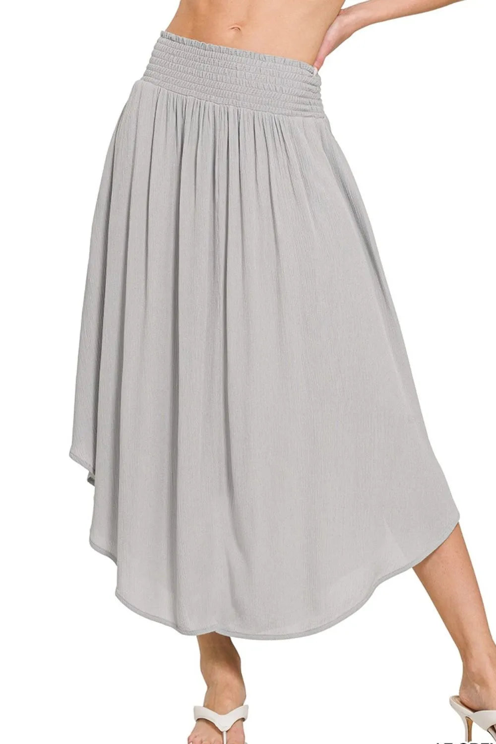 Maxi Skirt W Pockets, Woven Crinkle Smocked Waist - In Style Chics Boutiqu