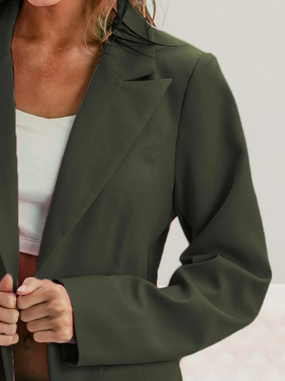 Single Breasted Peaked Lapel Blazer at In Style Chics Boutique 