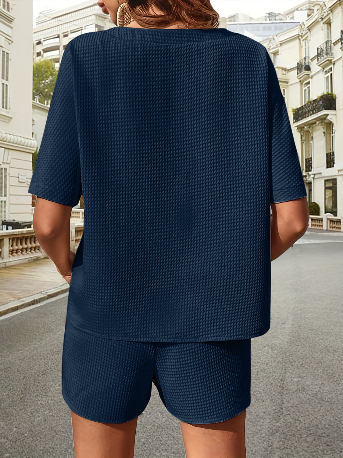 Waffle-Knit Half Sleeve Top and Shorts Set - More Colors! - In Style Chics Boutique LLC