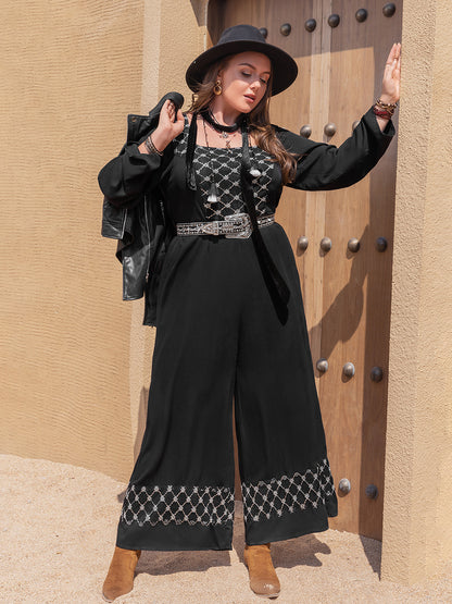 Plus Size Square Neck Jumpsuit - In Style Chics Boutique LLC