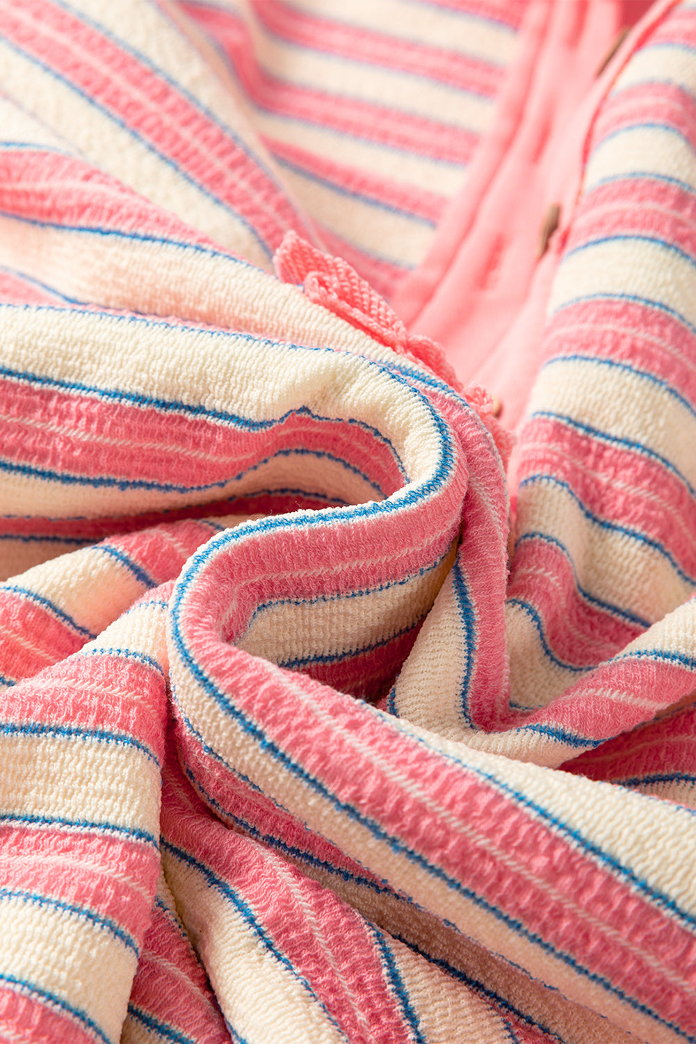 Stripe Collared V Neck Drop Shoulder Top - In Style Chics Boutique LLC