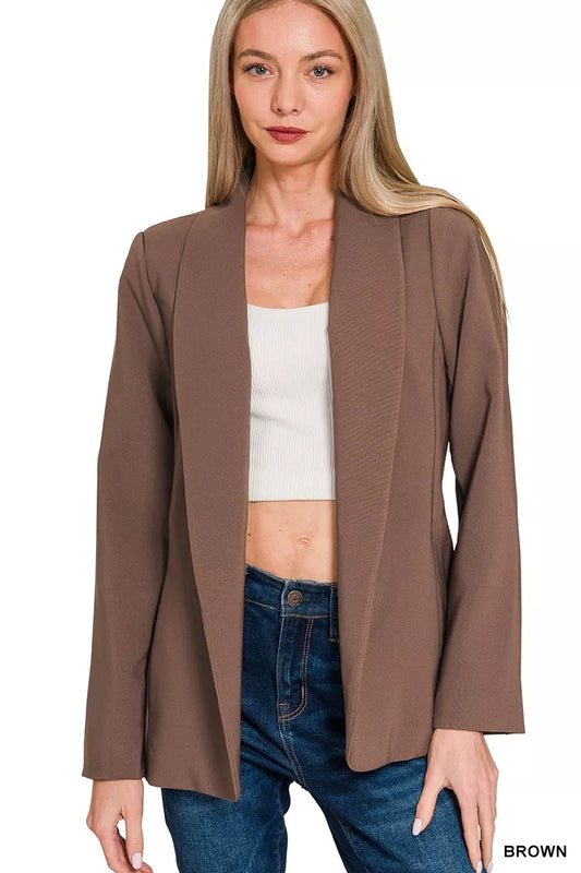 Woven Long Sleeve Blazer With Lining at In Style Chics Boutique Fall Fashion Must Have Essentials 