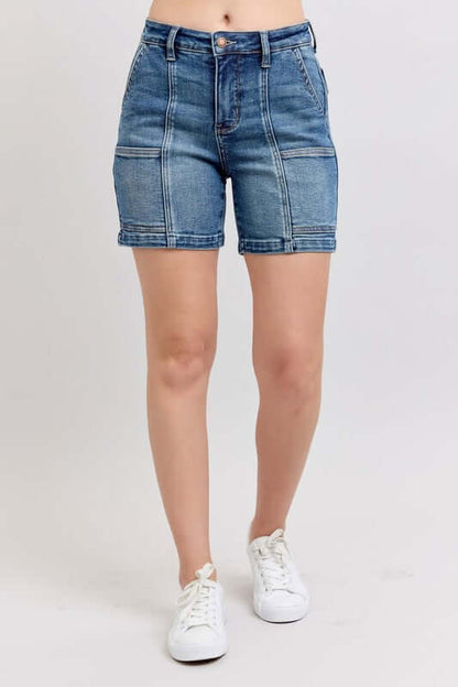 Judy Blue High Rise Denim Shorts, Jean Shorts- In Style Chics Boutique Online Clothing Women's Juniors Plus Size 