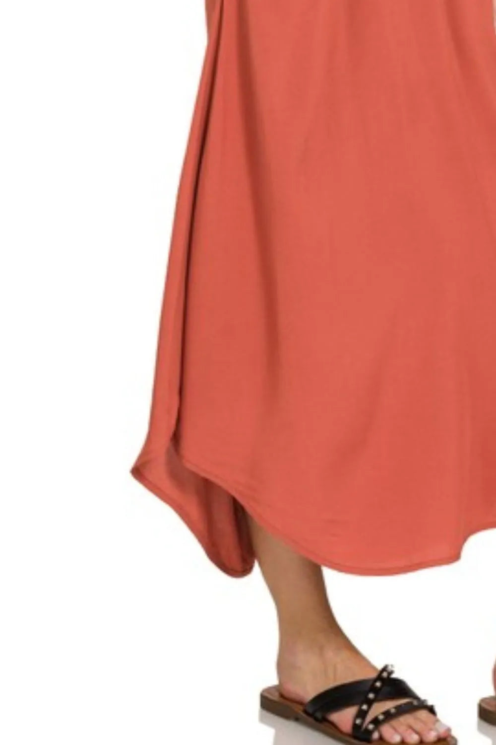 Cami Midi Dress With Flowy Pockets, Woven Arc Hem  - In Style Chics Boutique