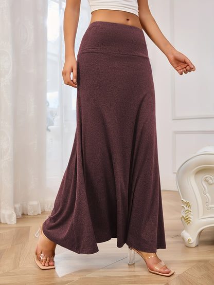 Solid Elastic Waist Maxi Skirt - In Style Chics Boutique LLC