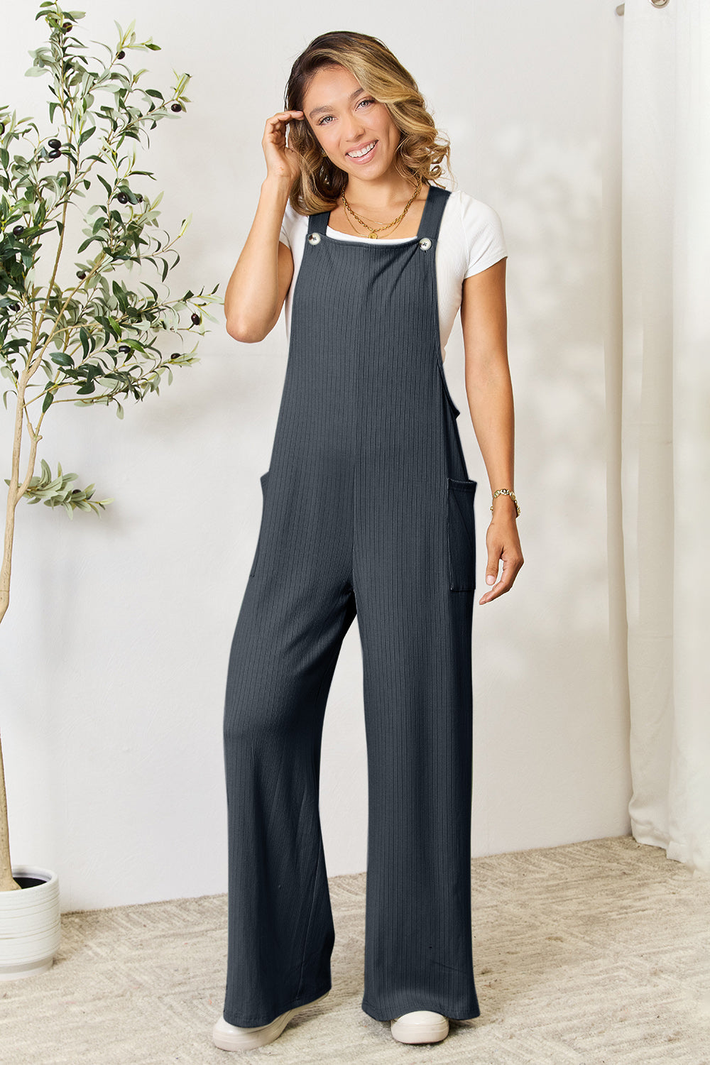 Double Take Full Size Wide Strap Overall with Pockets - In Style Chics Boutique LLC