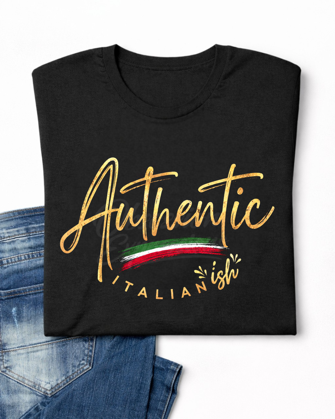 Authentic Italian "ish" Pride Shirt: Faux Gold Foil Tee for Women ~ for Mixed Heritage