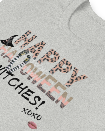 Leopard Print Witch Halloween Graphic Tee