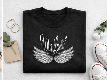 What Limits? Winged Quote Graphic T-Shirt | Inspirational Tee