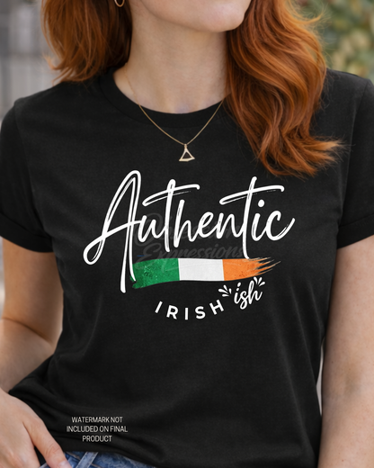 Authentic Irish "ish" Shirt, Minimalist Mixed Heritage Pride Tee, Ireland's Flag