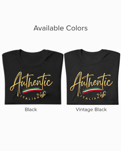 Authentic Italian "ish" Pride Shirt: Faux Gold Foil Tee for Women ~ for Mixed Heritage