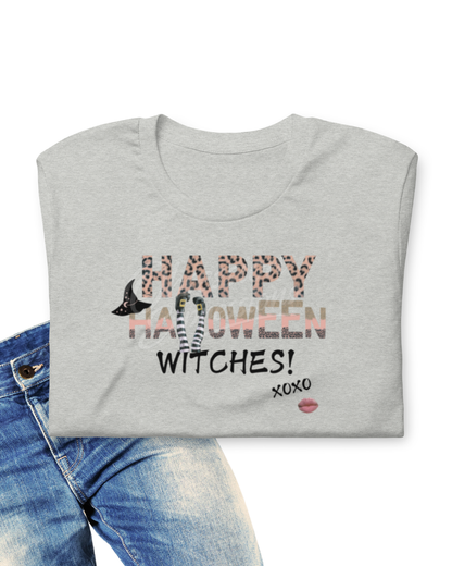 Leopard Print Witch Halloween Graphic Tee