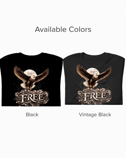 Eagle Freedom Shirt, Bald Eagle Moon T-Shirt, Free Spirit Graphic Tee