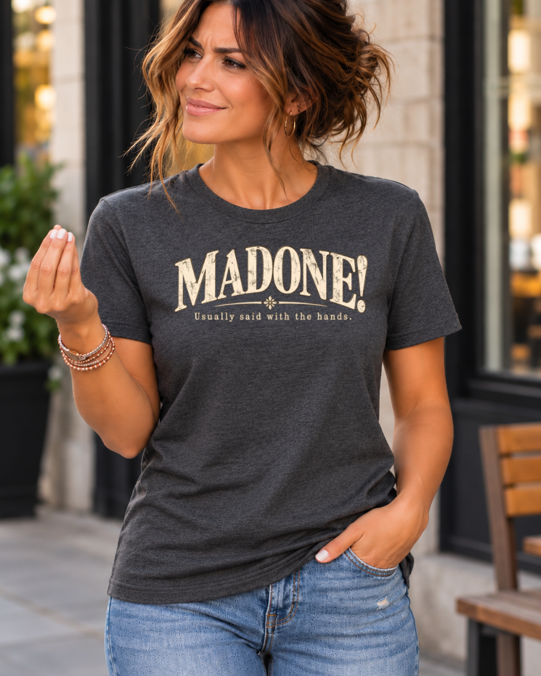 Madone Italian Graphic Tee, Italian Heritage Gift - In Style Chics Boutique