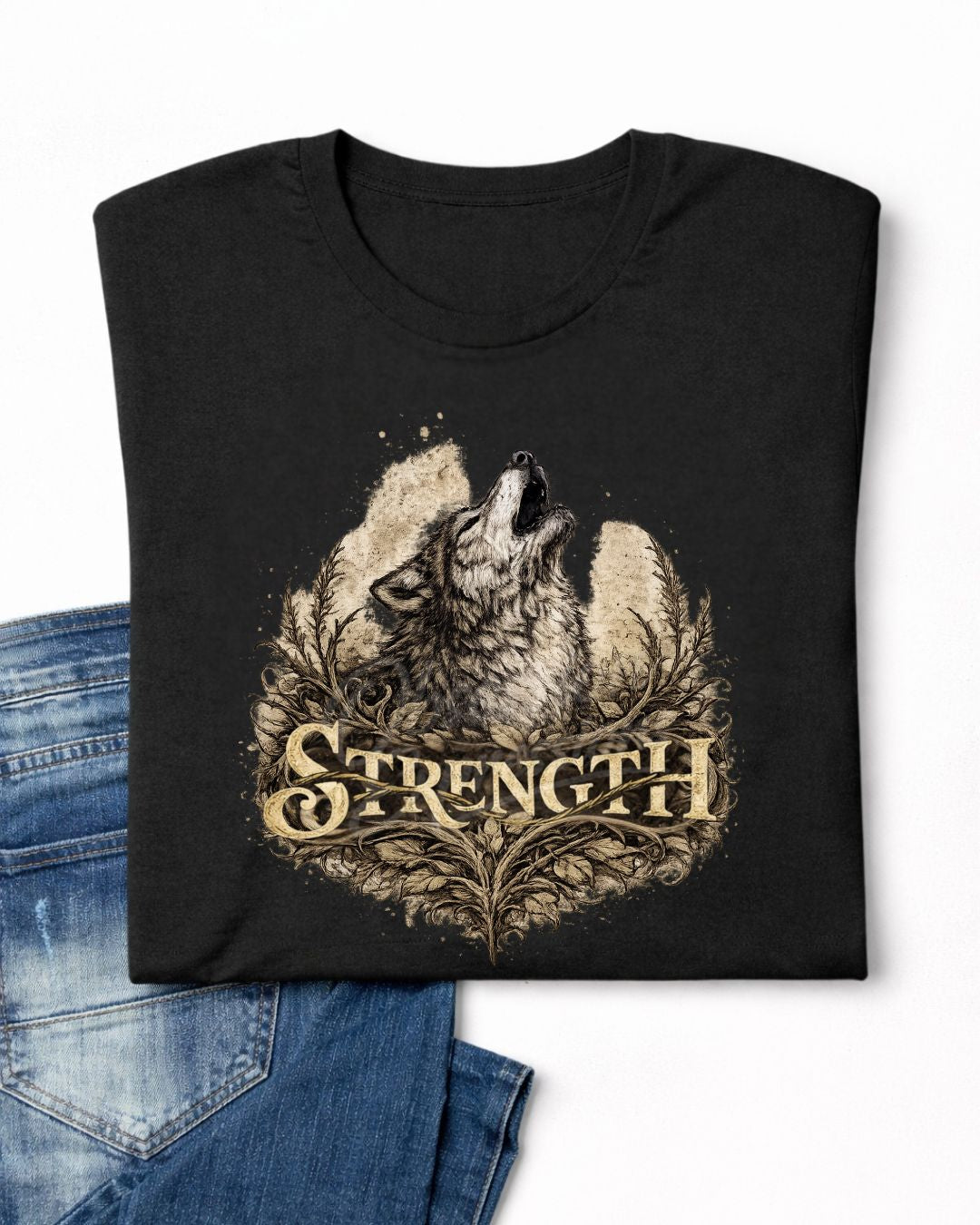 Vintage Wolf Survivor Strength Graphic Tee, Resilience Shirt, Inner Power - In Style Chics Boutique