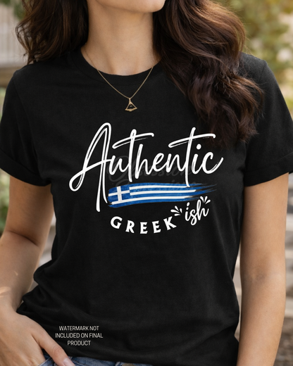 Authentic Greek "ish" Shirt, Minimalist Mixed Heritage Pride Tee