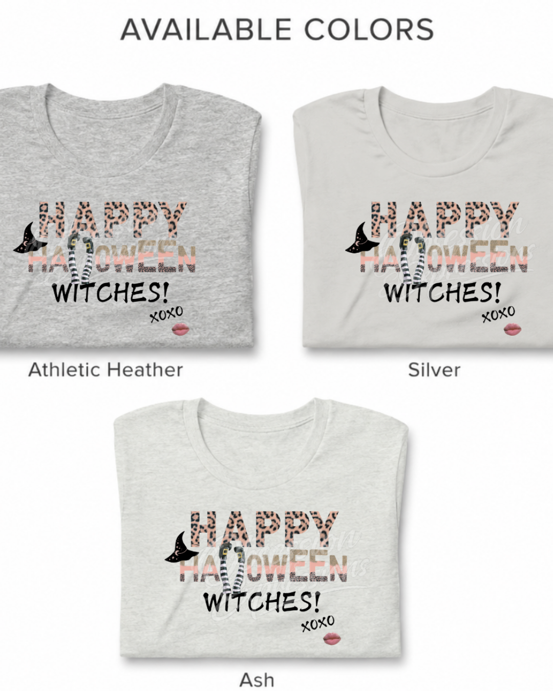 Leopard Print Witch Halloween Graphic Tee
