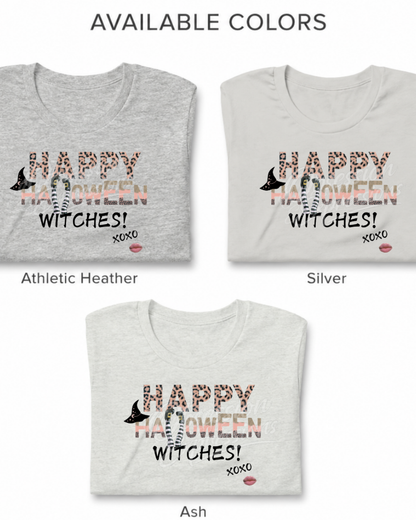 Leopard Print Witch Halloween Graphic Tee