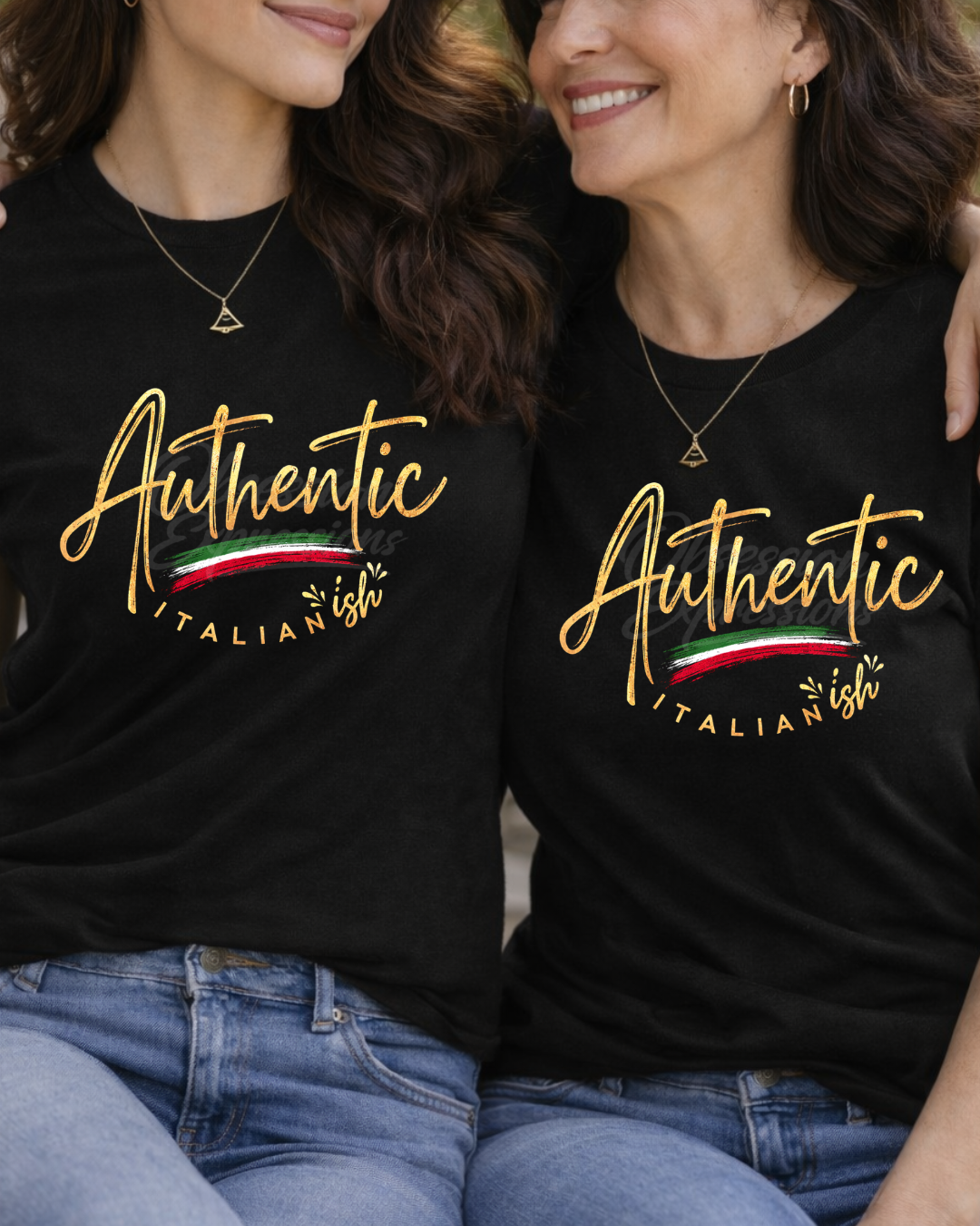 Authentic Italian "ish" Pride Shirt: Faux Gold Foil Tee for Women ~ for Mixed Heritage