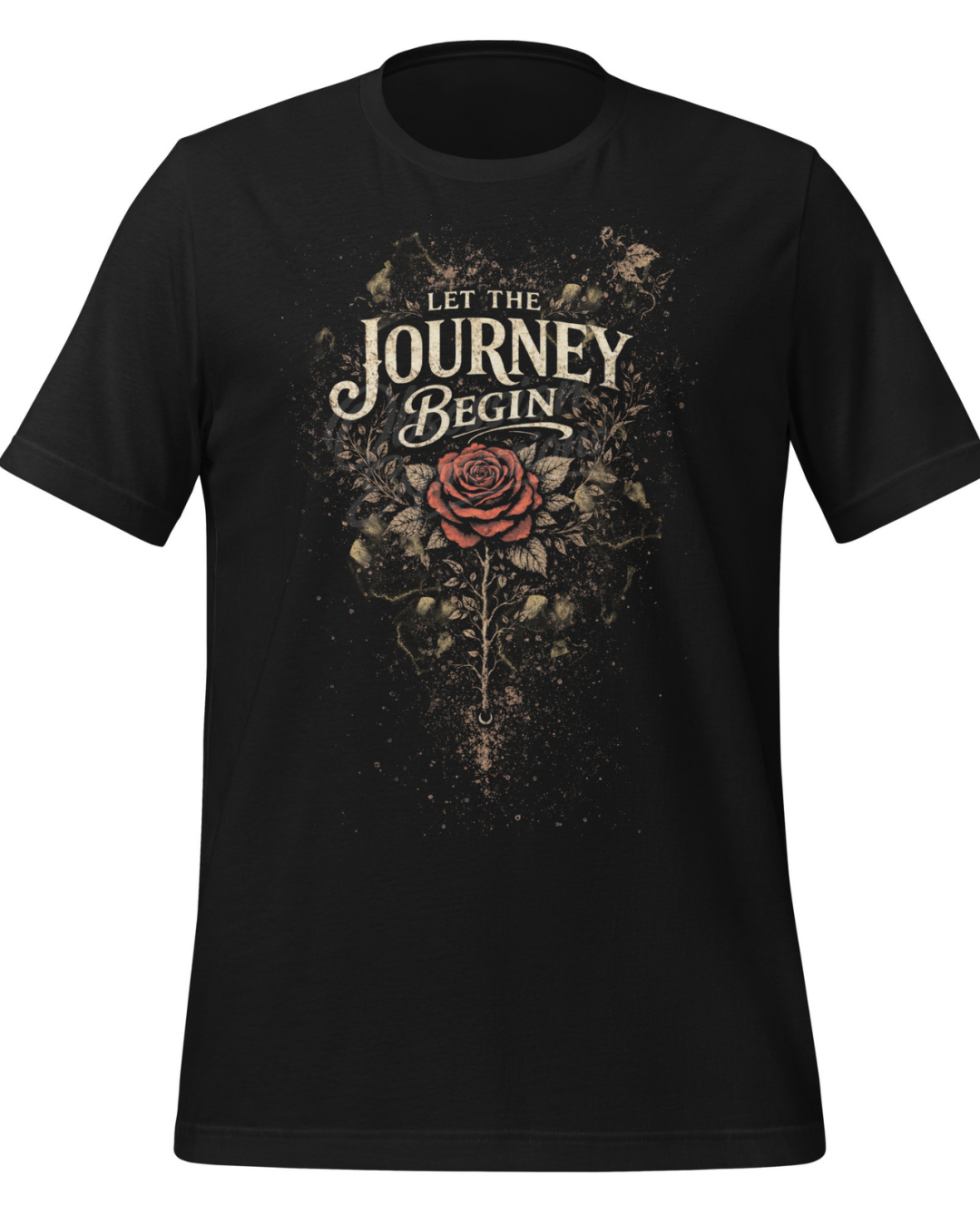 Rose Graphic Tee, 'Let The Journey Begin' Inspirational T-shirt