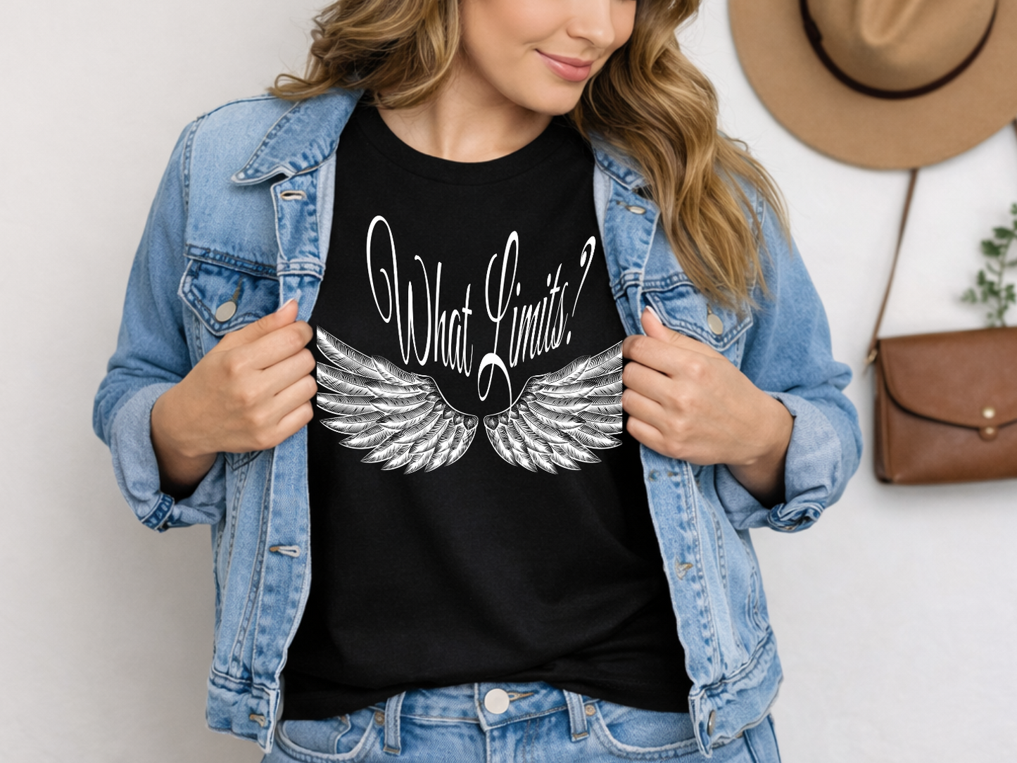 What Limits? Winged Quote Graphic T-Shirt | Inspirational Tee