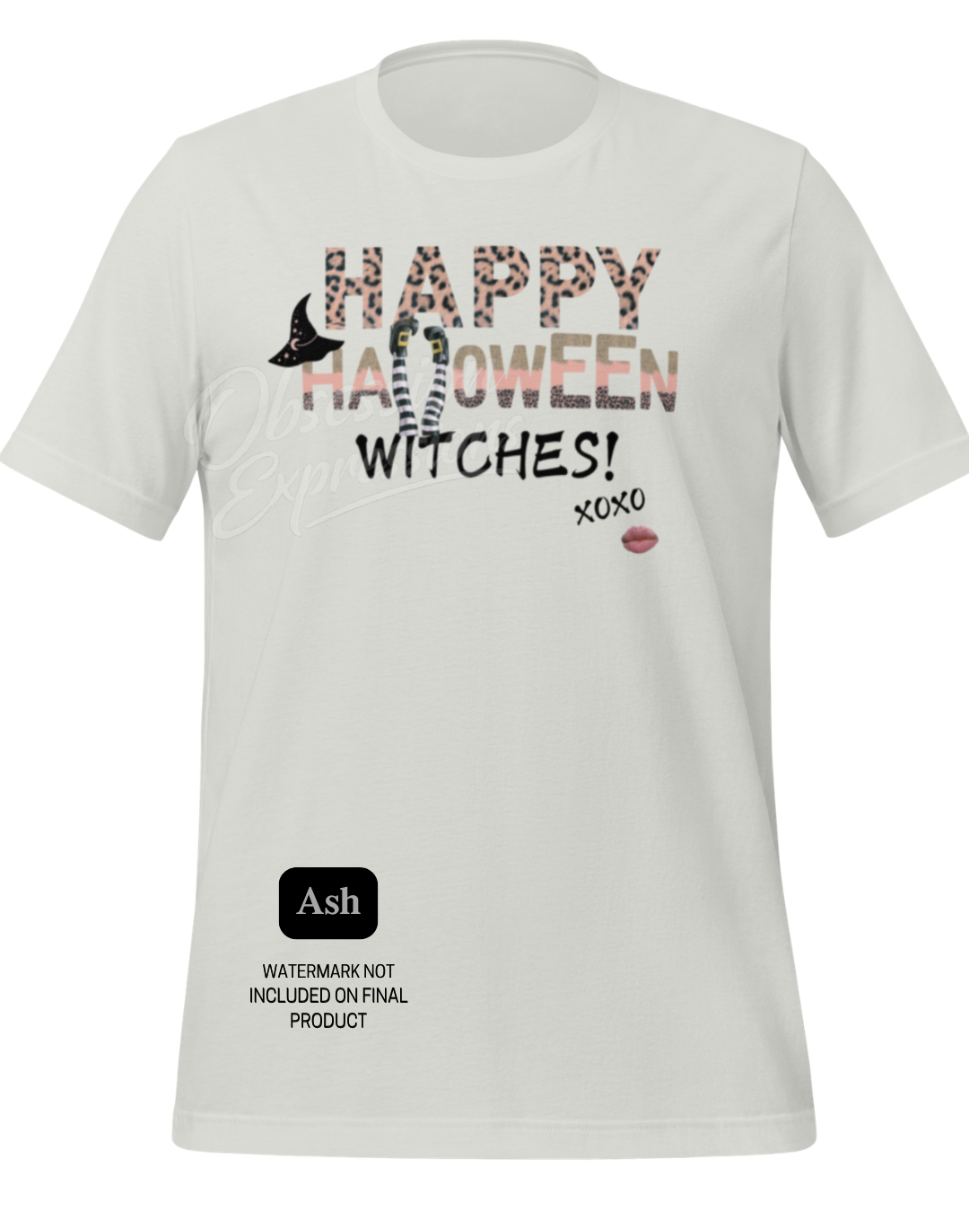 Leopard Print Witch Halloween Graphic Tee