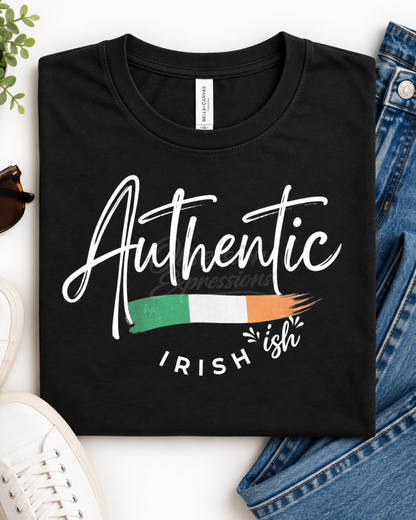 Authentic Irish "ish" Shirt, Minimalist Mixed Heritage Pride Tee, Ireland's Flag