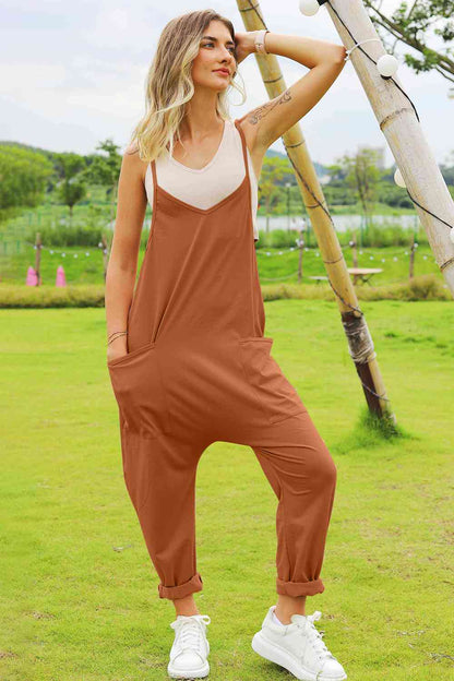 Double Take Full Size Sleeveless V-Neck Pocketed Jumpsuit - More Colors! - In Style Chics Boutique LLC