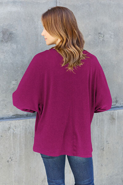 Double Take Full Size Round Neck Long Sleeve T-Shirt - More Colors! - In Style Chics Boutique LLC