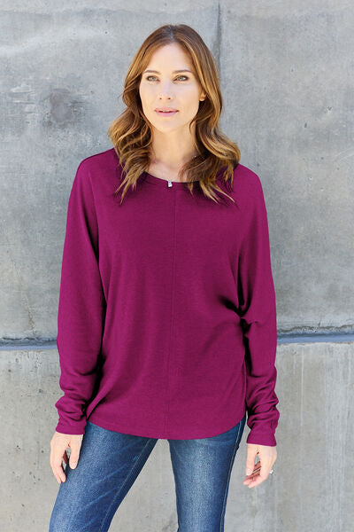 Double Take Full Size Round Neck Long Sleeve T-Shirt - More Colors! - In Style Chics Boutique LLC