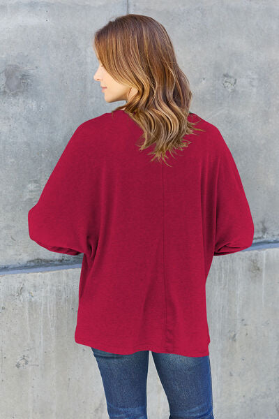 Double Take Full Size Round Neck Long Sleeve T-Shirt - More Colors! - In Style Chics Boutique LLC